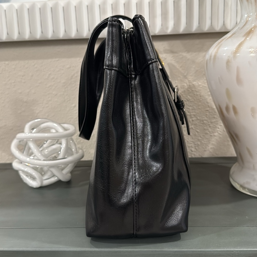 NWT LIKE DREAMS Black Scarlett Retro Compact Tote Bag - Picture 6 of 8
